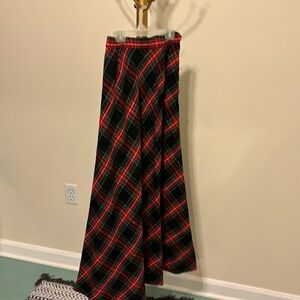 Vintage maxi A line skirt in tartan plaid